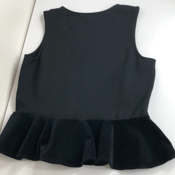 2/$30 NWT J. Crew Top Women’s Size Small Black Velvet Ponte Peplum Tank Romantic - Picture 6 of 16